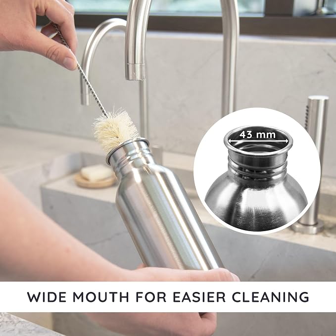 Bambaw Stainless Steel Single Wall Water Bottle, 24 oz, 750 ml, Dishwasher Safe - Image 4