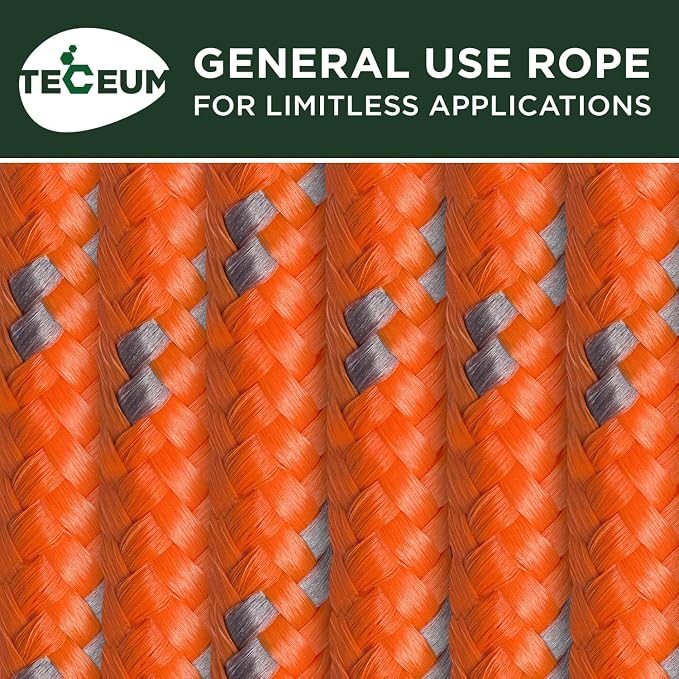TECEUM Rope – 90 Feet x 1/4 Inch – Purple – Strong All-Purpose Utility Rope – - Image 9