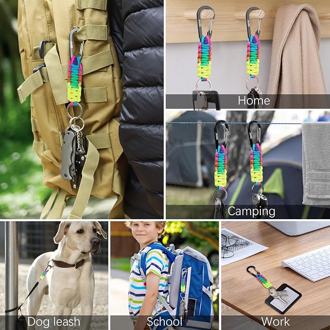 EOTW Paracord Keychain for Men Women Paracord Carabiner Backpack Keychain - Image 8