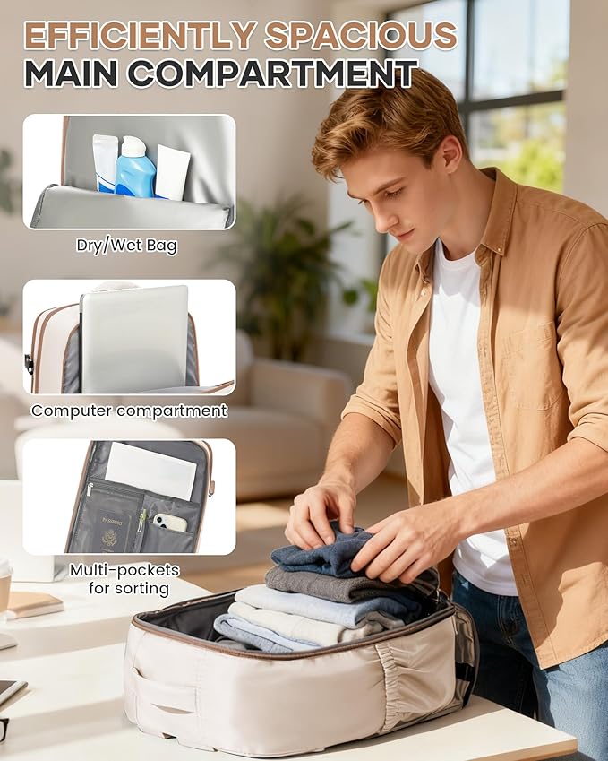 WONHOX Large Travel Backpack Carry on Flight Approved Laptop Work Business - Image 6