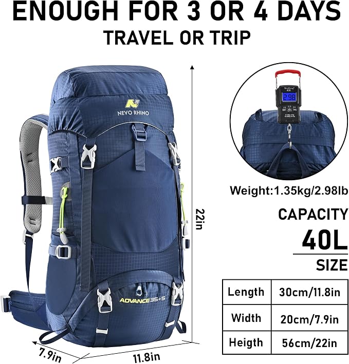 N NEVO RHINO 40L Internal Frame Hiking Backpack - Image 8