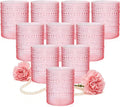 YOUBET 24PCS Plastic Drinking Glasses - 14OZ Pink Hobnail Drinkware Glasses - by YOUBET