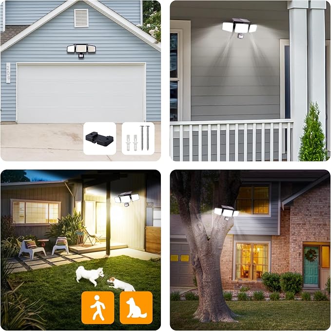 UME Solar Outdoor Lights 302 LED 3000LM, IP65 Waterproof Motion Sensor Outdoor - Image 8