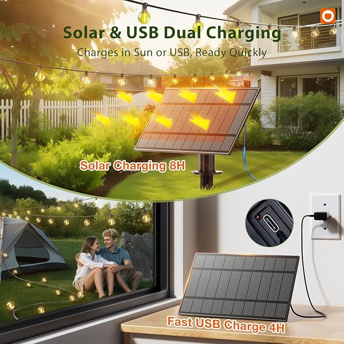 addlon 50FT Solar String Lights Outdoor Waterproof - Image 5