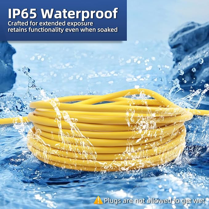 12 Gauge Outdoor Extension Cord 25 FT Waterproof, 3 Prong Plug, SJTW Heavy Duty - Image 4