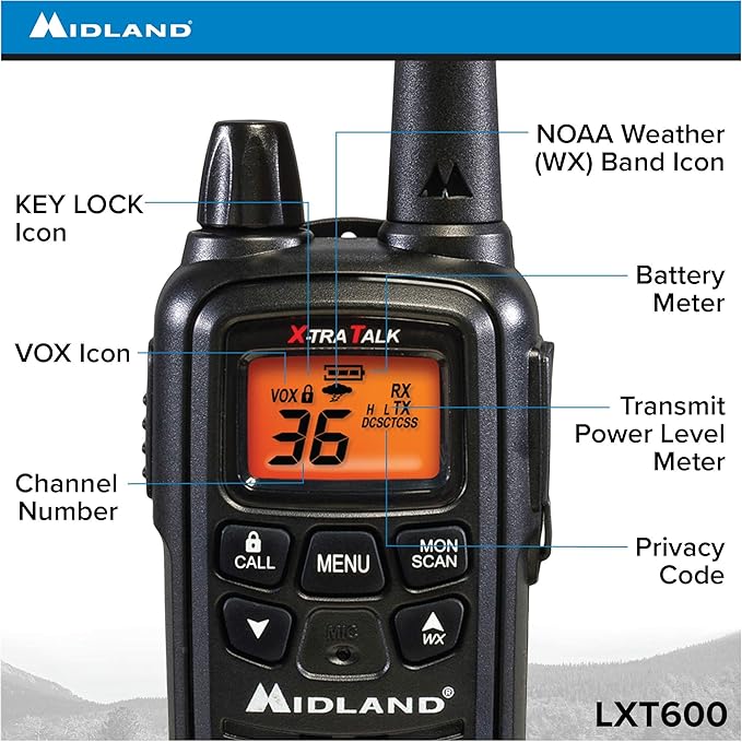 Midland LXT600VP3 36 Channel FRS Two-Way Radio - Image 3