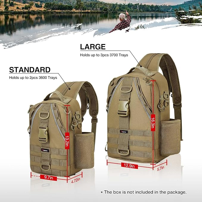 Piscifun Fishing Backpack with Rod Holder, Lightweight Sling Bag Storge Gear - Image 6