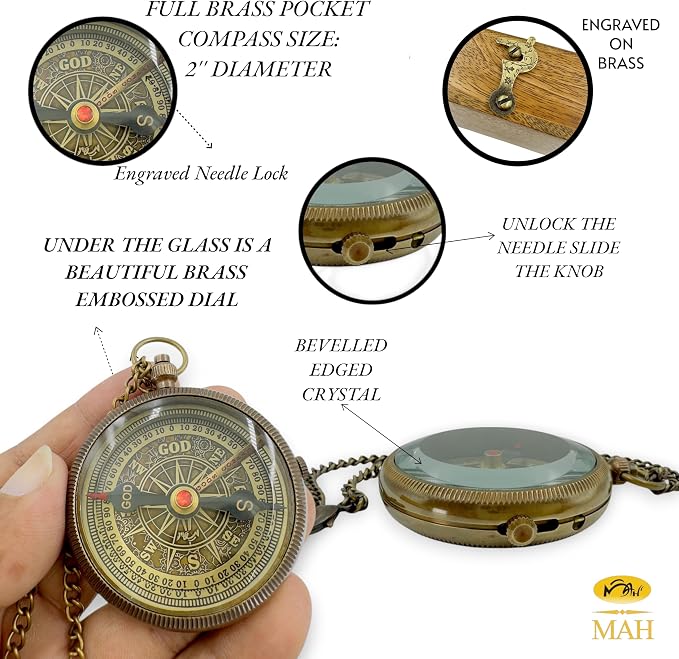 Brass Compass Gift to My Son Never Forget I Love You, Sentimental Keepsake from - Image 3