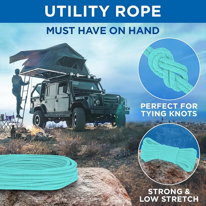 TECEUM Cotton Rope 3/16” – 50 FT – Strong All-Purpose Braided Rope – Natural - Image 6