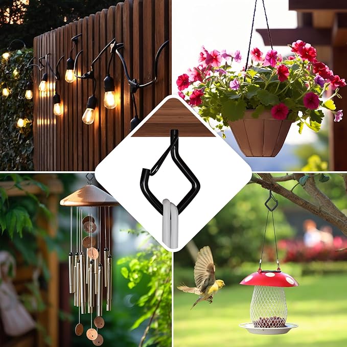 20 PCS Screw Hooks with Safety Buckle, Heavy Duty Ceiling Hooks - Image 6
