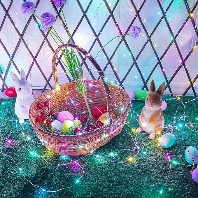66Ft 200 LED Easter Pastel Fairy Lights Plug in, Pastel String Lights 8 Modes - Image 6