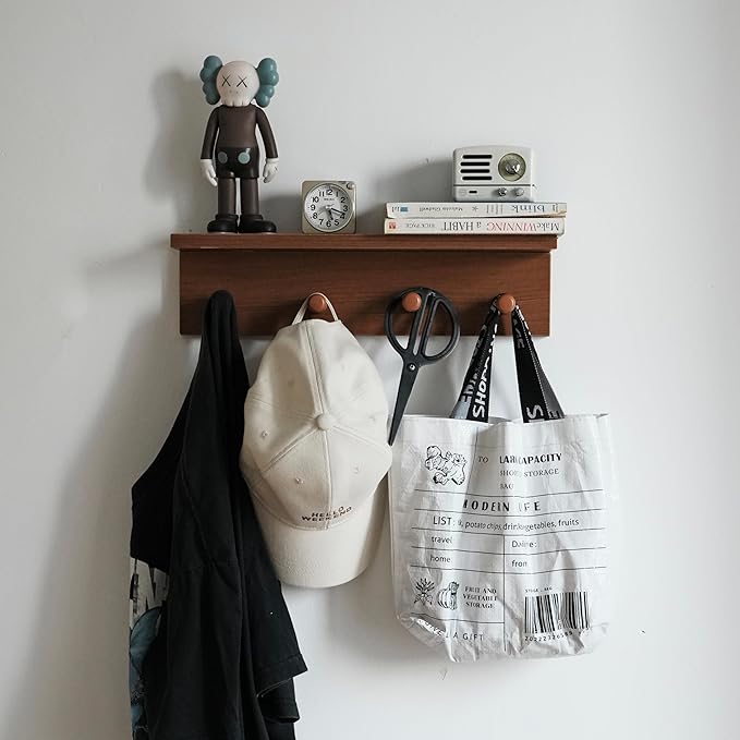 Entrance Coat Rack ，Coat Hooks, Wall-Mounted Wooden Hook Rack, Wall-Mounted - Image 6