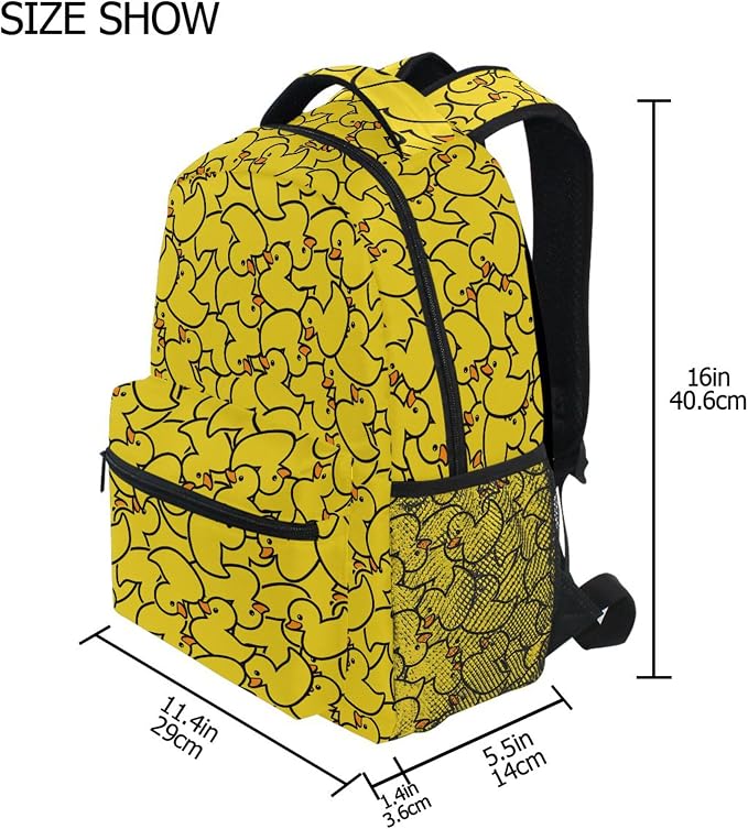 Wamika Kids Backpack Cute Yellow Duck School Backpacks Boys Girls Preschool - Image 2