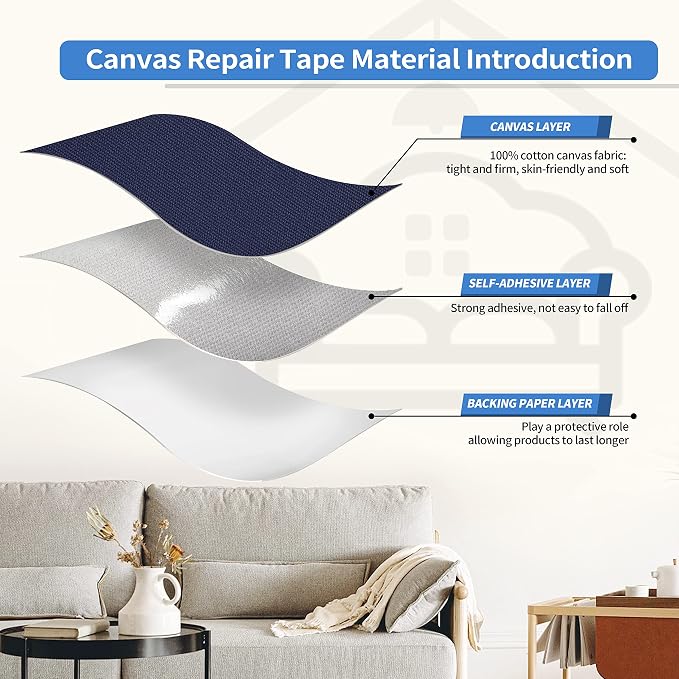 KING MOUNTAIN Canvas Repair Patch 16×60 Inch Self-Adhesive Waterproof Fabric - Image 3