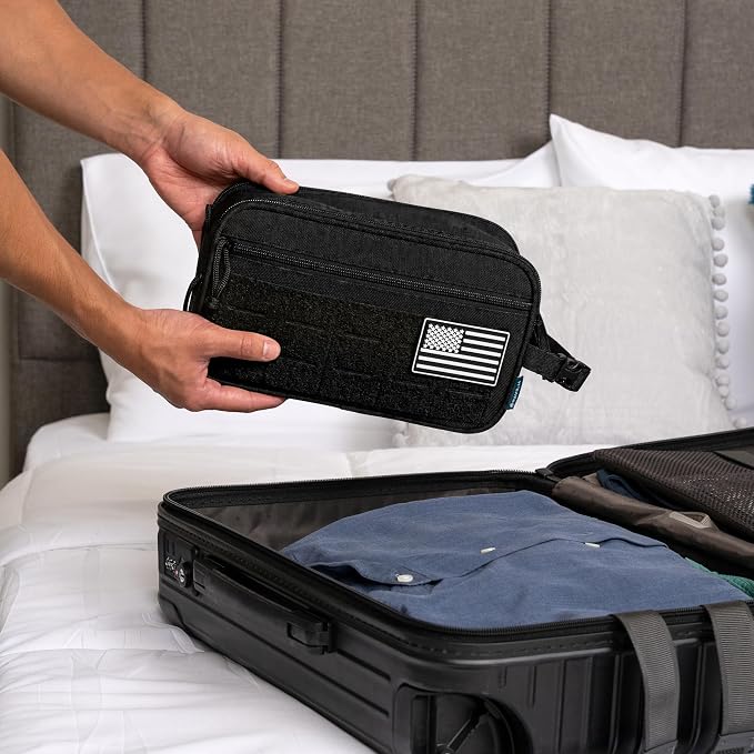 PAVILIA Tactical Toiletry Bag for Men, Travel Hygiene Bag, Military Gear Dopp - Image 8
