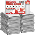 SecuCaptain Survival Emergency Thermal Blankets: 100 Pack Extra Large 84” x63” by SecuCaptain