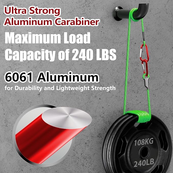 sprookber 4" & 5" Extra Large Aluminum Carabiner D Ring, Caribeener Clips - Image 3