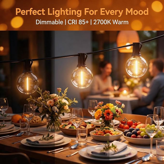 RTTY Outdoor String Lights 25 FT, G40 Led Patio Globe Lights - Image 4