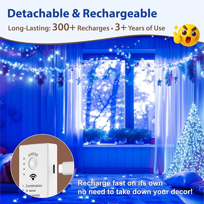 HXWEIYE Rechargeable Fairy Lights - Image 4