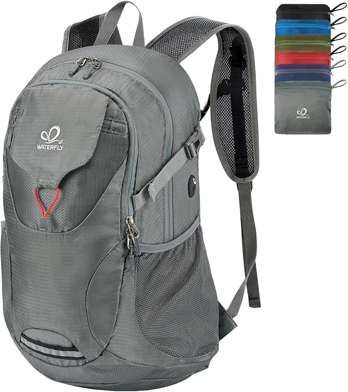 WATERFLY Lightweight Packable Hiking Backpack: 30L Foldable Travel Daypack by Waterfly