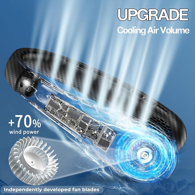 KIDEE Neck Fan Rechargeable, Portable Fan, Upgraded LED Display, 4000 mAh - Image 2