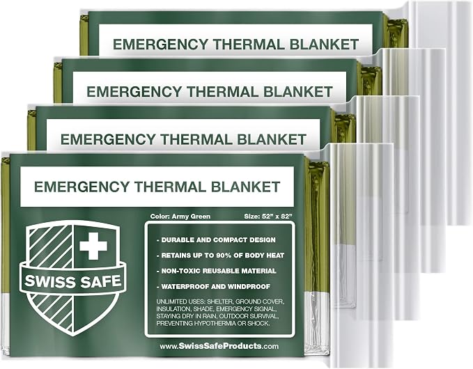 Swiss Safe 4 Pack Mylar Emergency Blankets by SwissSafe