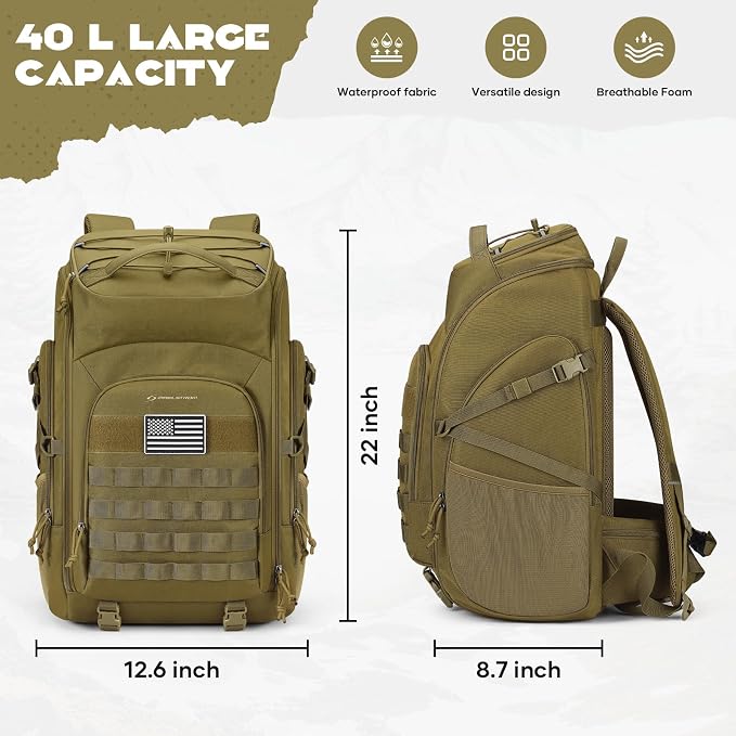 Maelstrom Tactical Backpack for Men, Water Resistant 40L Military Backpack - Image 4