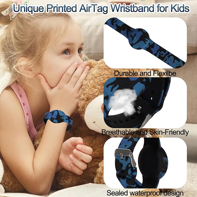 Waterproof AirTag Bracelet for Kids, Hidden Printed Wristband for Apple Air Tag - Image 6