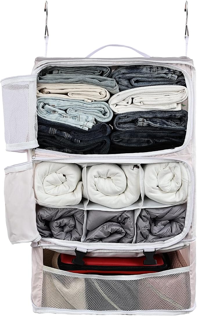 Surblue Hanging Shelves Travel Storage Bag Compression Packing Cube by SURBLUE