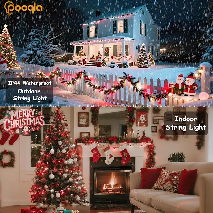 Christmas String Lights, 66 ft 200 LED Christmas Lights Plug in, Indoor Outdoor - Image 3