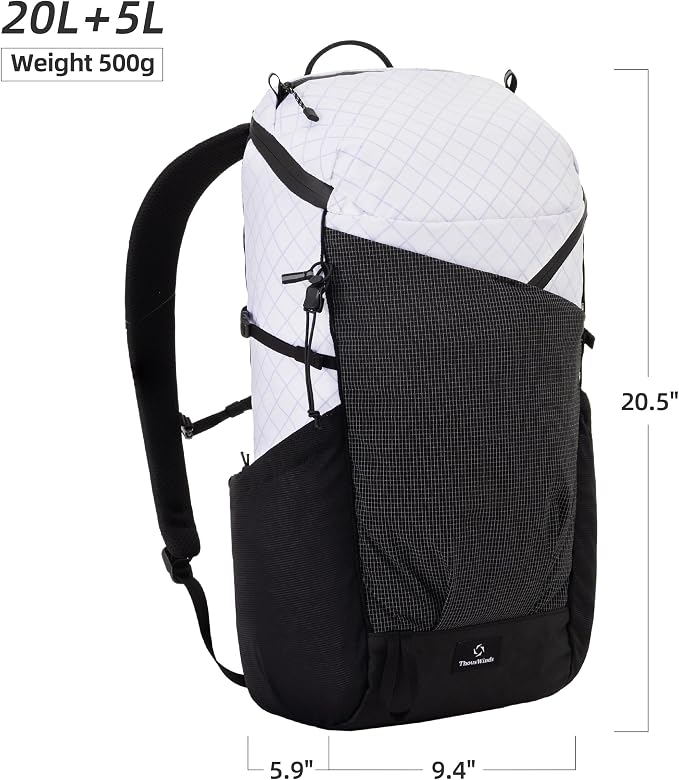 Thous Winds Ultralight Backpack, 20+5L Waterproof Hiking Daypack, EPX200 Fabric - Image 8