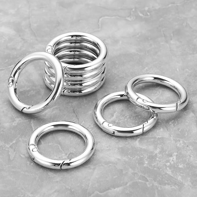 Gkeygo Key Ring Clip, 1 Inch Keychain Rings, 8 Pack Round Carabiner Clip - Image 8