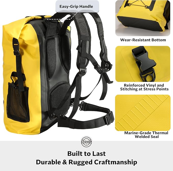 STOVER 5/10/25/30/40/55L Waterproof Dry Bag- Roll-Top Backpack w/Phone Case- - Image 4