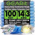 GEARit 100 Ft Extension Cords 14/3 Gauge Outdoor/Indoor SJTW 14 AWG 3 Prong by GEARit
