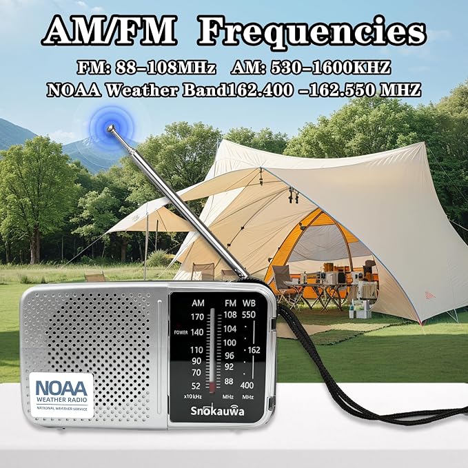 Portable AM FM Transistor Radio Battery Operated, NOAA Weather Radio - Image 4