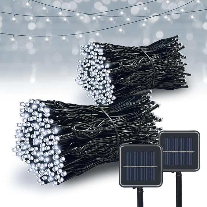 Vimorg Solar String Lights Outdoor, 2 Pack 79FT 200 LED Waterproof Solar by Vimorg