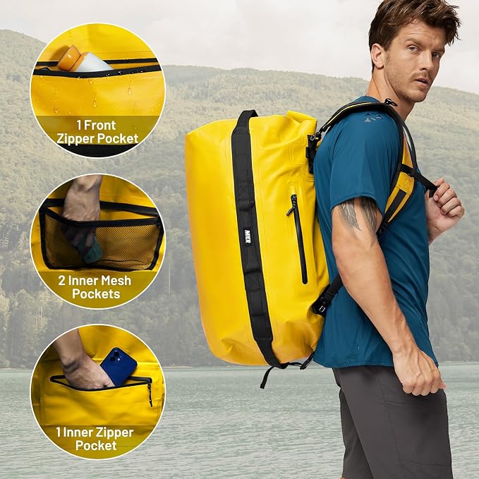 MIER Waterproof Duffel Bag Motorcycle Dry Bag Backpack Large Roll-Top Heavy - Image 3