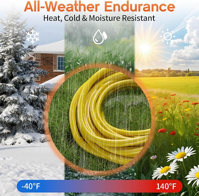 50 ft 10 Gauge Heavy Duty 3 Outlet Extension Cord Splitter - Image 6