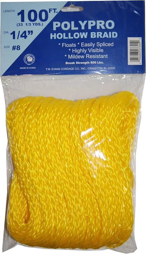 1/4-Inch by 100-Feet Hollow Braid Polypro Rope by Unknown