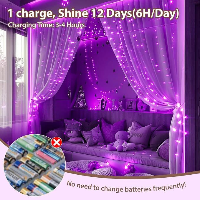 HXWEIYE Rechargeable Fairy Lights - Image 3