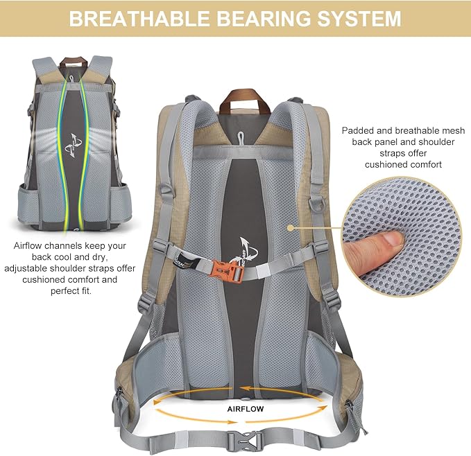 MOUNTAINTOP 25L/40L Hiking Backpack, Lightweight Travel Backpack - Image 7