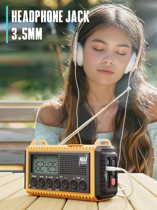 5000 Emergency Weather Radio- Portable Radio AM/FM/SW/NOAA - Image 9