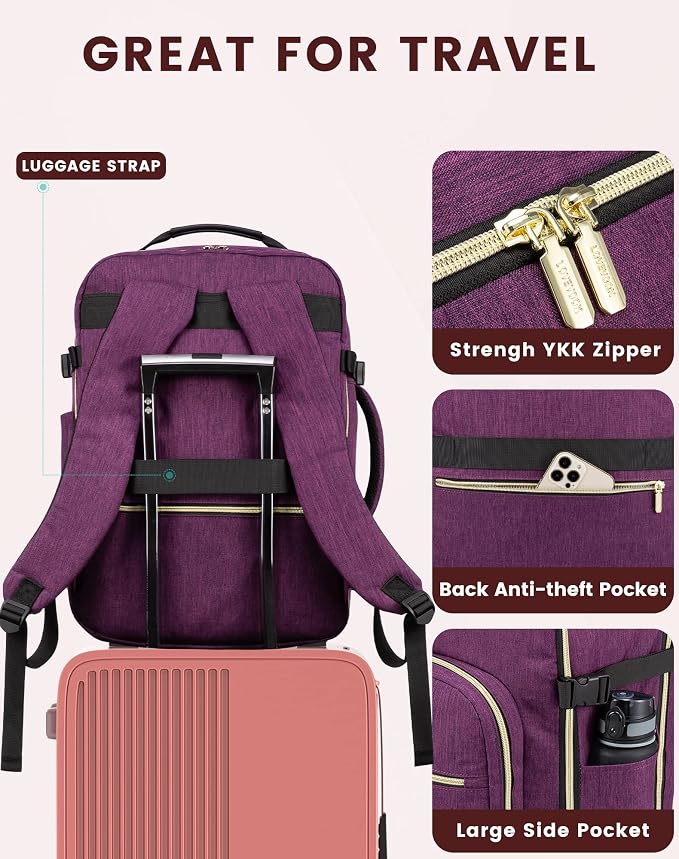 LOVEVOOK Travel Backpack for Women & Men 40L, Airline Approved Carry On - Image 7