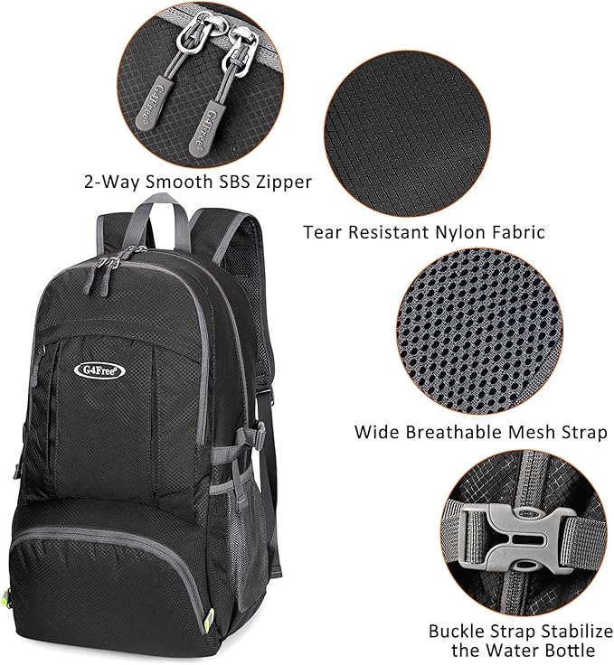 G4Free 40L Lightweight Packable Hiking Backpack, Waterproof Travel Daypack - Image 5