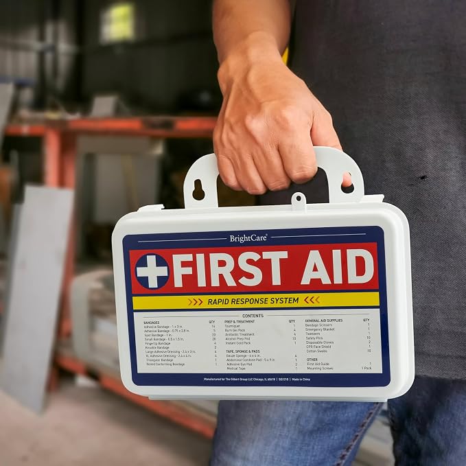 First Aid Kit - Wall Mount Back Option, 130 Pieces, Durable Hard Case - First - Image 3