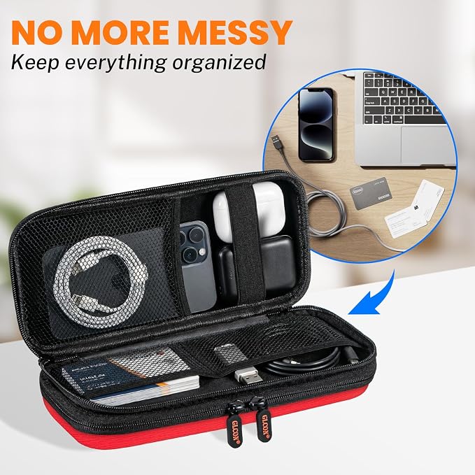 Double-Layer Hard Carrying Case Electronics Organizer - Image 4