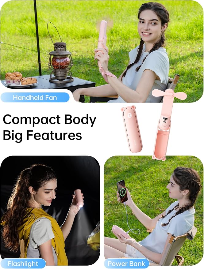 JISULIFE Handheld Fan 8 Plus: All-in-One Mini Fan - Image 2