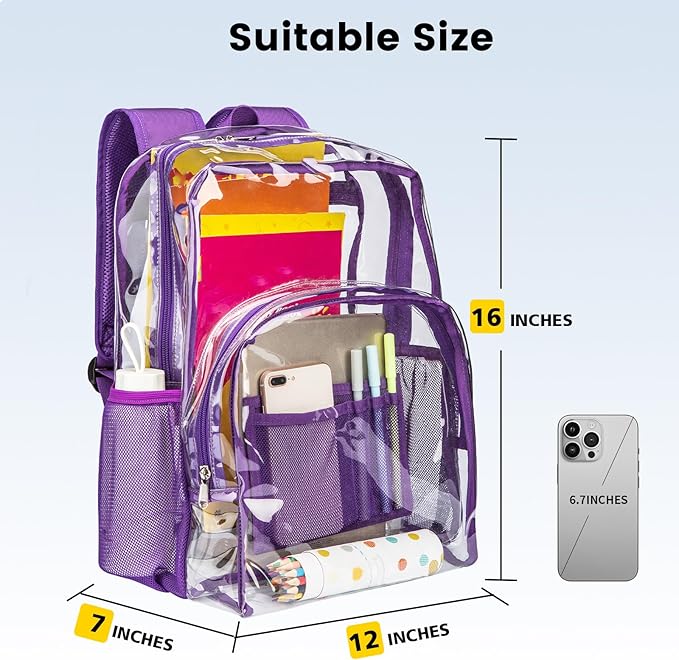 Vorspack Clear Backpack Heavy Duty PVC Transparent Backpack - Image 2