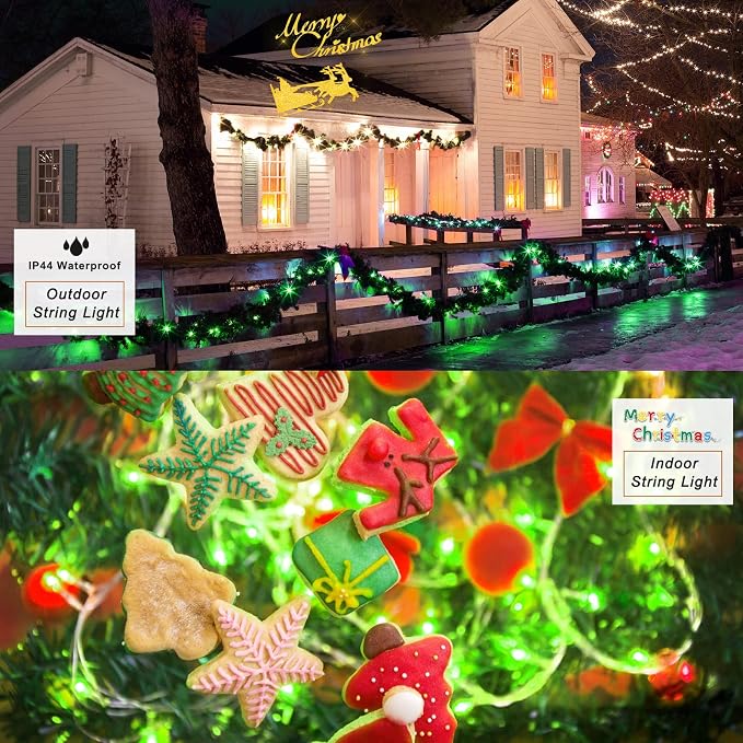 Green String Lights Outdoor Decoration, 66 ft 200 LED Green St. Patrick's Day - Image 4