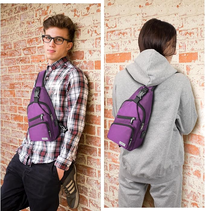 AMJ Crossbody Sling Bag Men Women, Casual Shoulder Backpack, Chest Daypack - Image 6